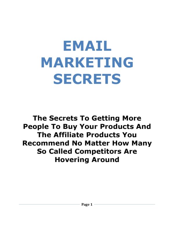EMAIL  MARKETING  SECRETS